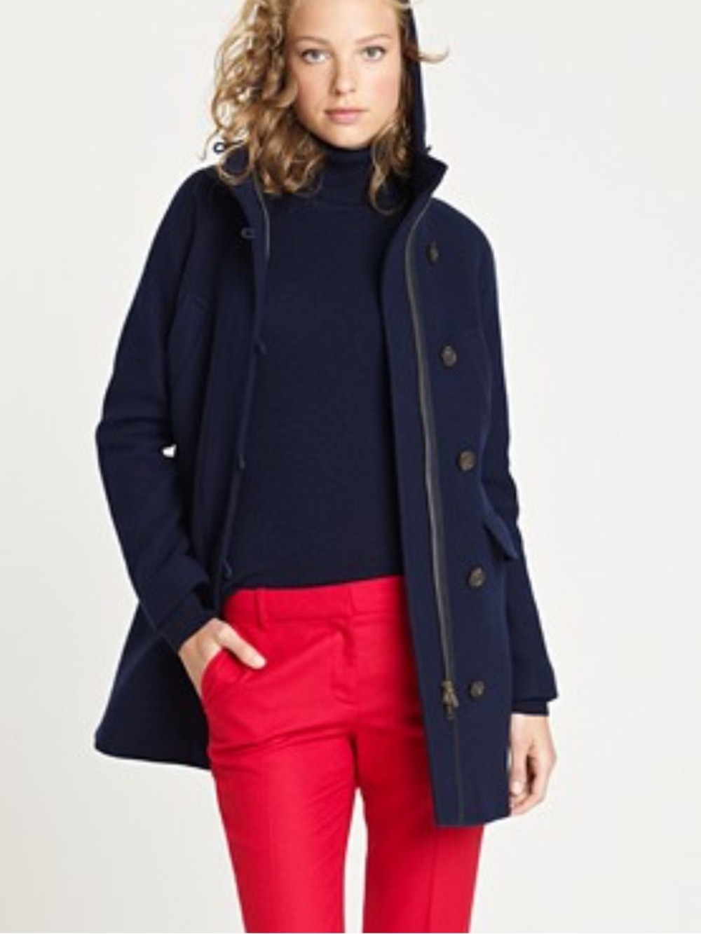J. Crew Stadium Cloth Wool Blend Coat